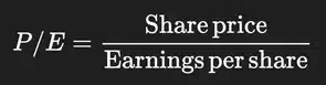 Earnings Ratio (P/E Ratio) formula