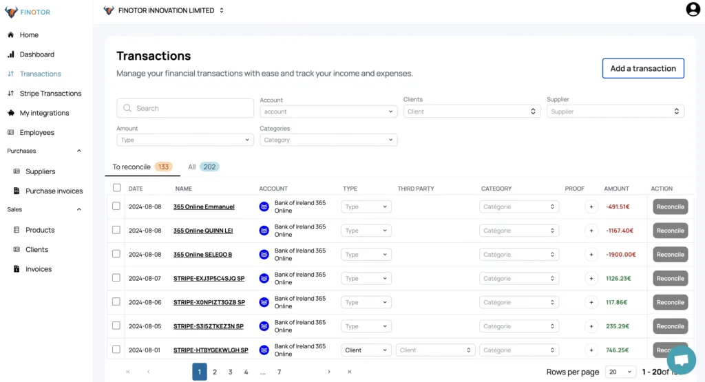 Bookkeeping your company with Finotor