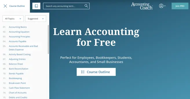 Accounting coach with finotor